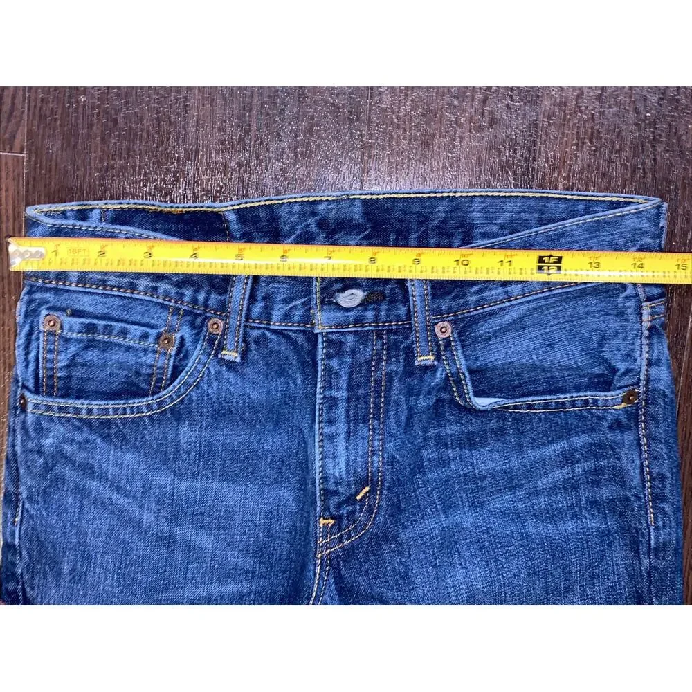 Levis 511 Mens Jeans Dark‎ Blue Denim 29x32 Slim Fit Red Tab Stretch EUC